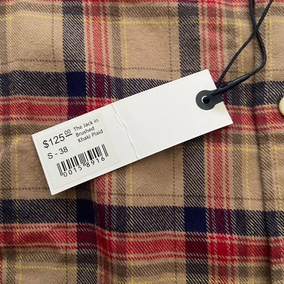 Taylor Stitch the Jack Shirt in Brushed Khaki Plaid Size S (38) New - Picture 3 of 3